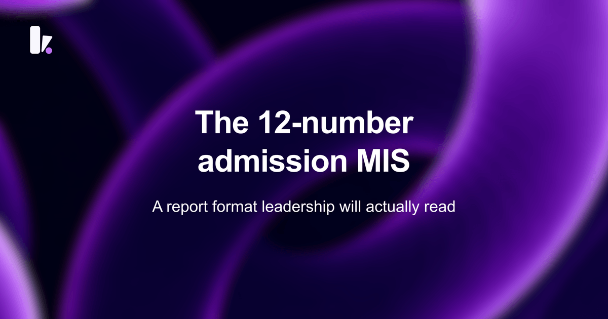 Admission MIS Report Format: The 12 Numbers Every Director Should See